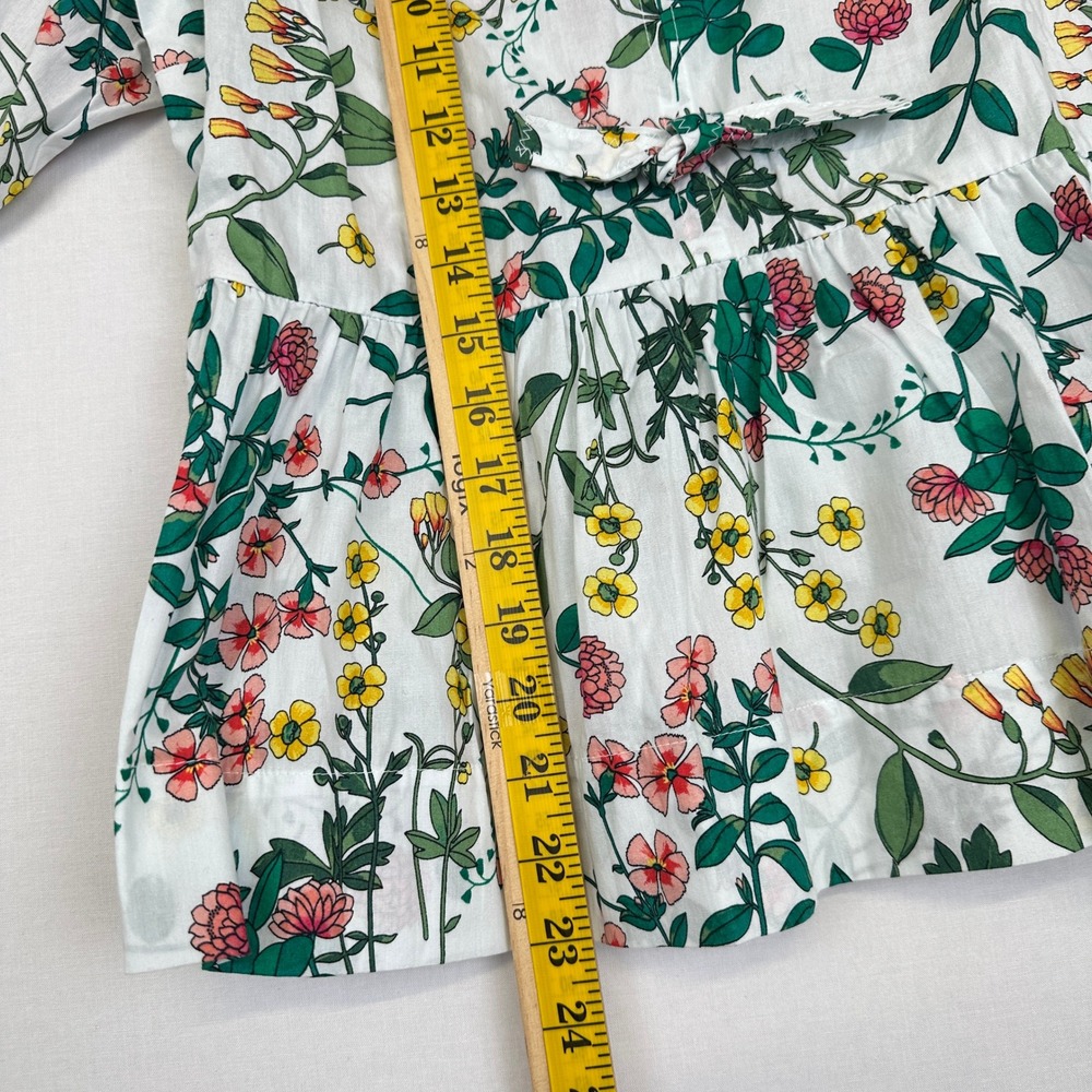 Nautica Jeans Floral Peplum Blouse‎ White Puff Sleeve Women's XS - Picture 5 of 14